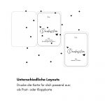Dir Druckvorlage für die Dankekarte mit Riesen beinhaltet zwei Layouts: Postkarte und Klappkarte.