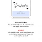 Der Text "für deine Hilfe" auf der Dankeskarte kann vor dem Drucken am Laptop personalisiert werden. Wichtig: Das Bearbeiten des Textes funktioniert in den meisten Fällen nur am Laptop bzw. PC und nicht am Smartphone bzw. Tablet.