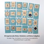 24 inspirierende Zitate, Gedanken und kleine Aufgaben für jeden Tag, um entspannt und achtsam die zauberhafte Vorweihnachtszeit zu genießen.