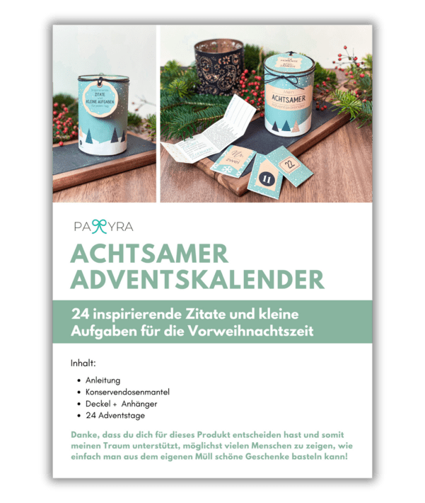 Achtsamkeits Adventskalender zum Ausdrucken Vorschau der Anleitung