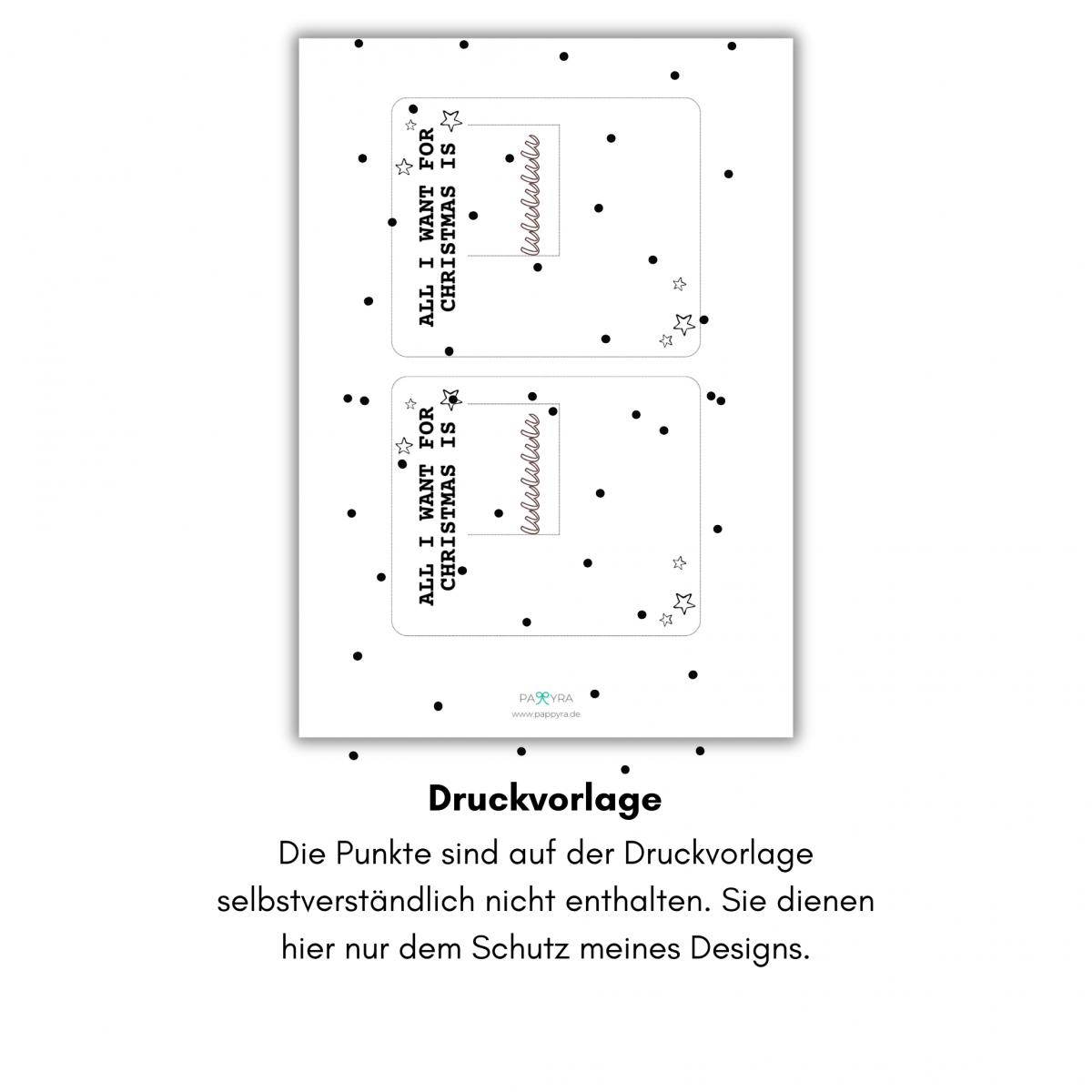 Druckvorlage für das kleine Weihnachtsgeschenk mit Yogurette.