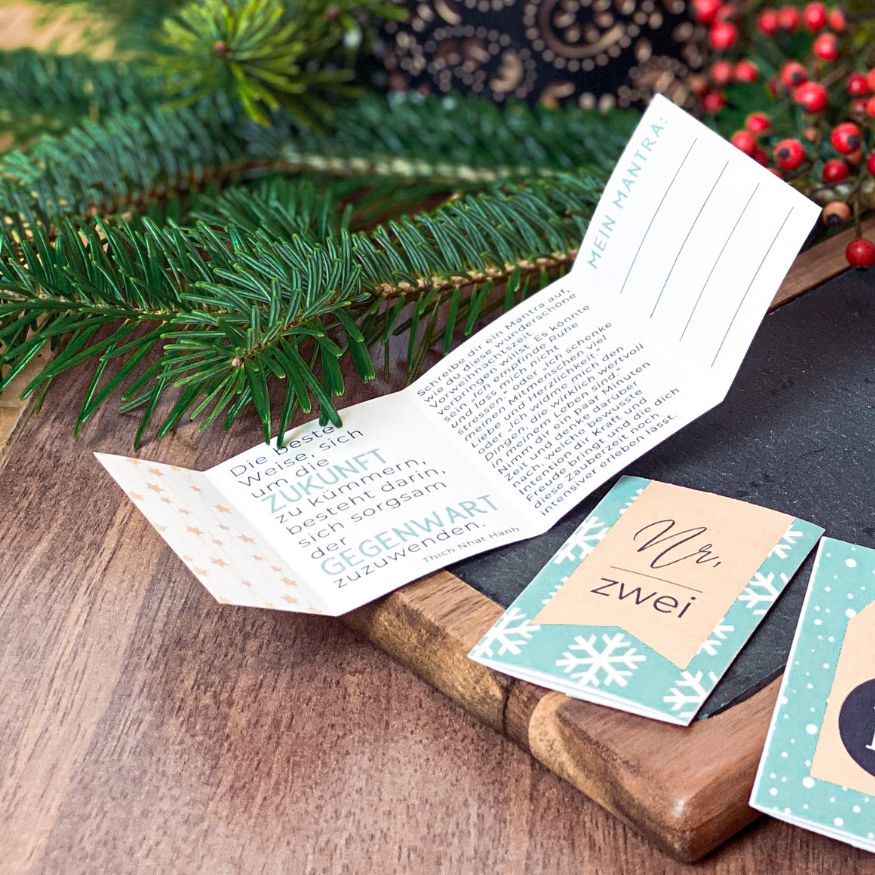 Achtsamkeits Adventskalender zum Ausdrucken - Nahaufnahme einer Tagesaufgabe