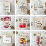 Neun verschiedene Adventskalender-Vorlagen mit witzigen Geschenkanhängern: „Mit dir ist jede Stunde Happy Hour“, „Für meinen Lieblingsmensch – Badekristalle“, „Rentiernasen“, „Du bist der Kracher“, „All I want for Christmas is Yogurette“. Lustige Adventskalender Druckvorlage für kreative Weihnachtsgeschenke.