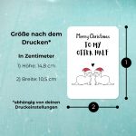 Grafik mit Maßangaben 14,8 × 10,5 cm. Karte mit Otter-Motiv zeigt typische DIN-Größe nach dem Drucken.