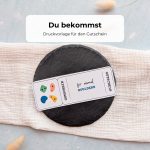 Gutschein Bouldern Druckvorlage als PDF zum Downloaden. Auf dem Bouldern-Gutschein sind bunte Klettergriffe im Aquarellstil abgebildet.