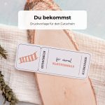 Gutschein Kletterwald Druckvorlage als PDF zum Downloaden. Auf dem Kletterwald-Gutschein ist eine Holzleiter im Aquarellstil abgebildet.