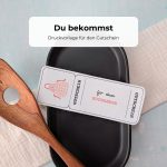 Gutschein Kochabend Druckvorlage als PDF zum Downloaden. Auf dem Kochabend-Gutschein ist eine Schürze mit einem Herz im Aquarellstil abgebildet.