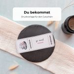 Gutschein Therme Druckvorlage als PDF zum Downloaden. Auf dem Therme-Gutschein sind drei runde Steine aufeinander im Aquarellstil abgebildet.