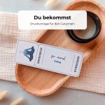 Gutschein Yoga Druckvorlage als PDF zum Downloaden. Auf dem Yoga-Gutschein ist eine Yoga-Silhouette im Aquarellstil abgebildet.