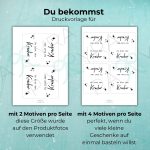 Druckvorlage der MAOAM Kracher Geschenkidee mit mehreren Motiven pro Seite – perfekt zum gleichzeitigen Basteln mehrerer kleiner Geschenke.